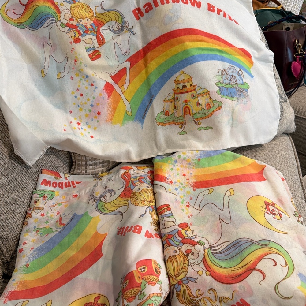 Vintage 1983 Rainbow Brite Twin Sheet Set Complete Hallmark GUC